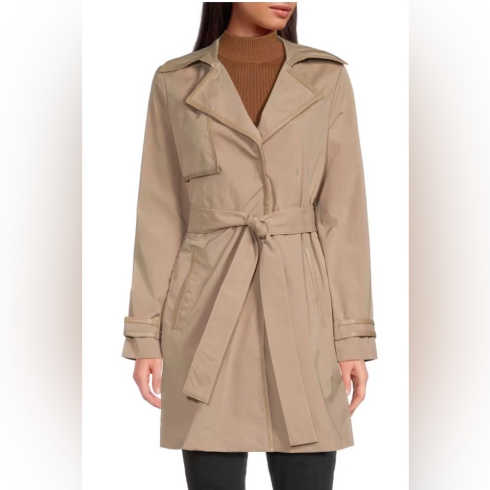 NWT Guess Size M Helen Seneca Beige Belted Trench Coat with Self-Tie